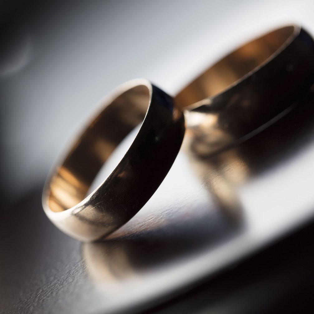 Rings on a table following a divorce