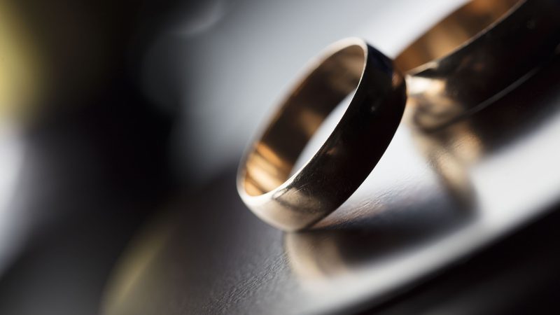 Rings on a table following a divorce