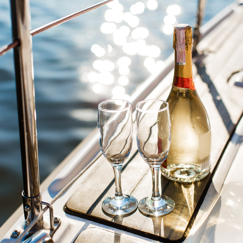 Champagne toast on a luxury yacht index