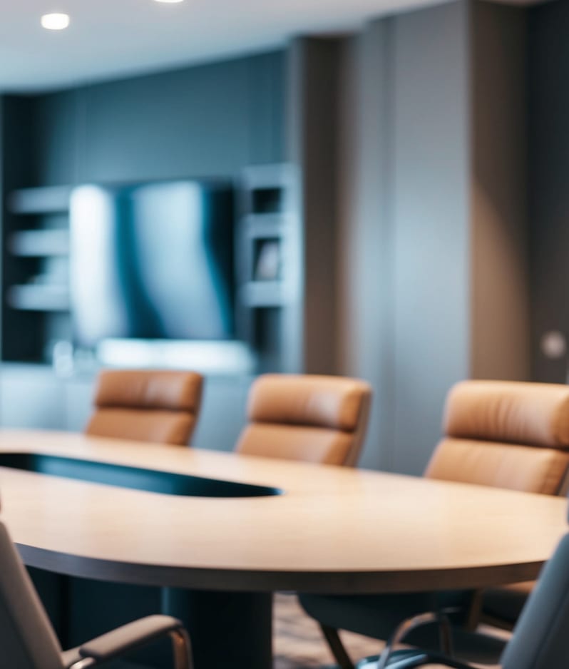 Board room with empty chairs board meeting concept
