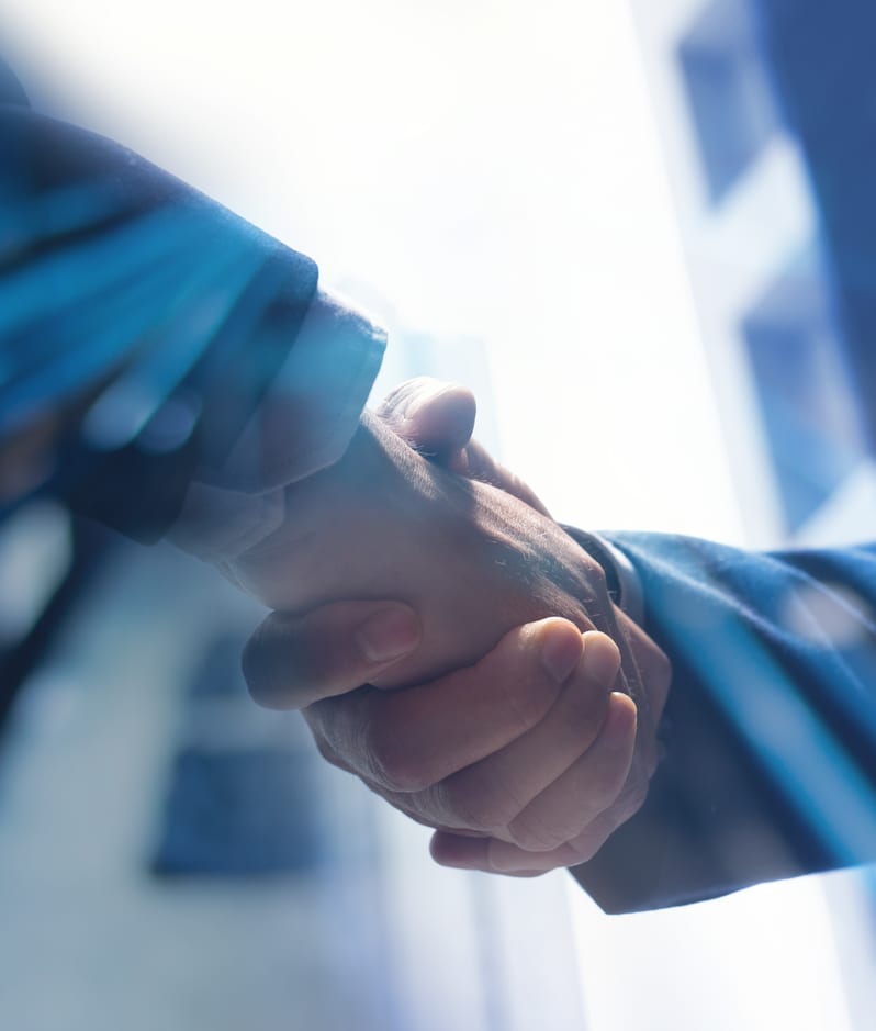 Business people shaking hands deal advisory