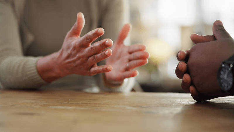 A couple attend a mediation session