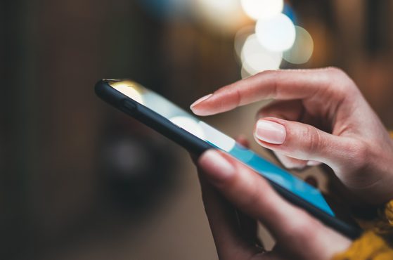 A person uses a mobile phone