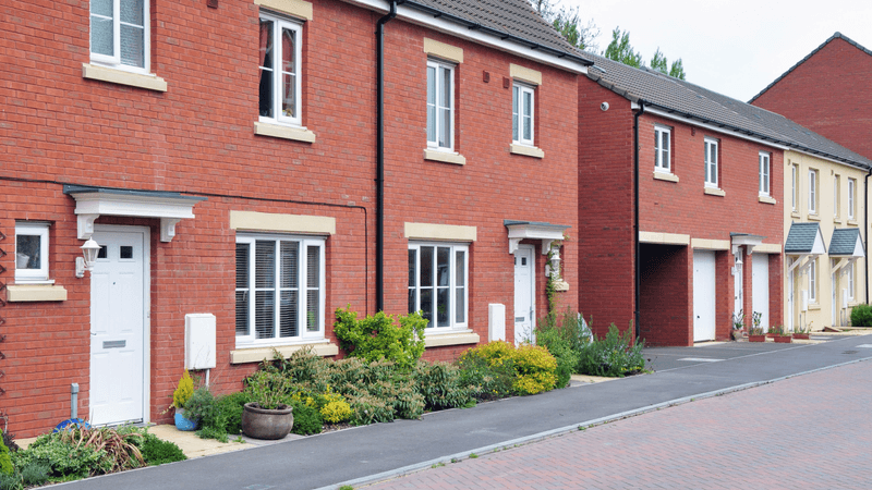 A row of terraced houses in the UK
