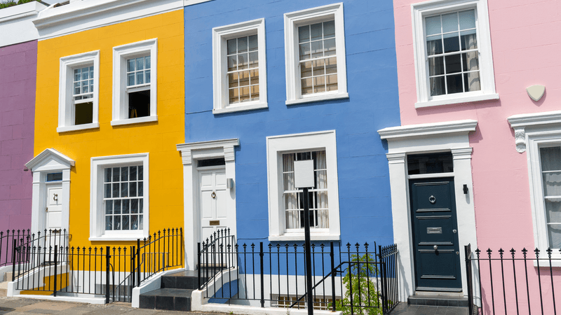 A row of houses in Notting Hill, London
