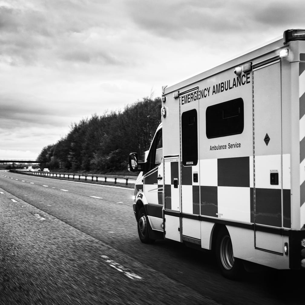 Ambulance black and white edited