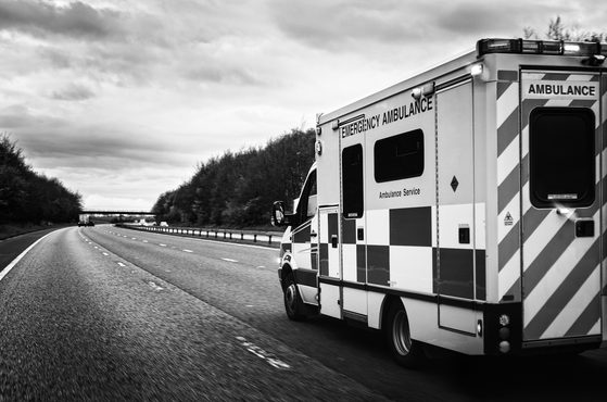 Ambulance black and white edited