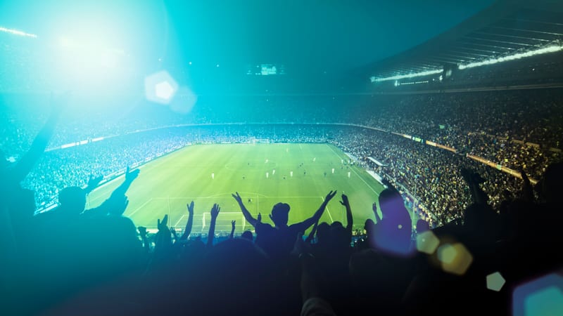 Crowded football stadium