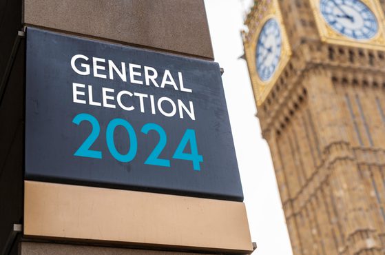General election sign outside Parliament