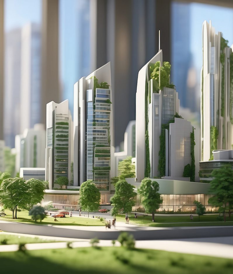 Green model cityscape regeneration theme