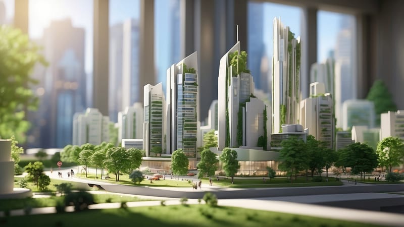 Green model cityscape regeneration theme