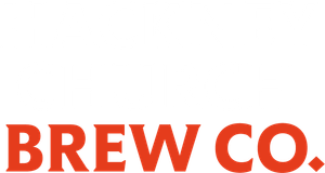 The image shows the text "BREW CO." in large, bold, red capital letters on a white background.