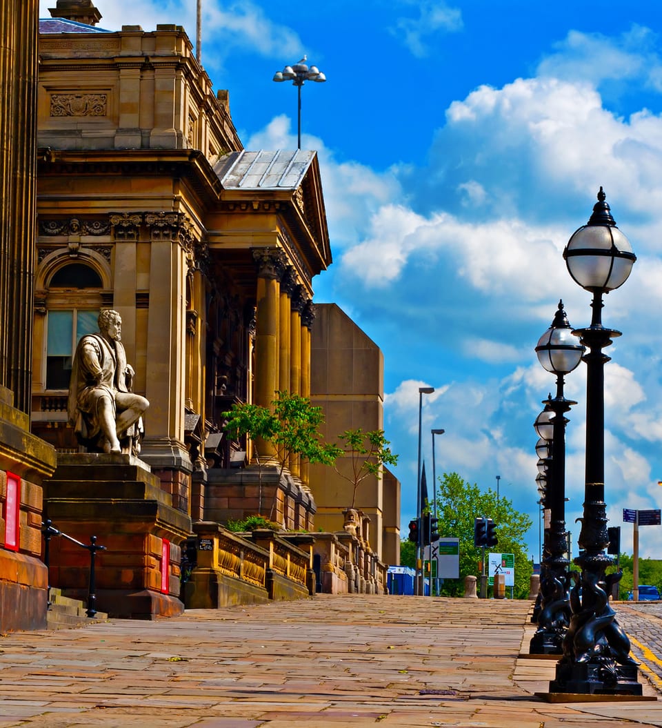 Historic architecture in William Brown St Liverpool UK