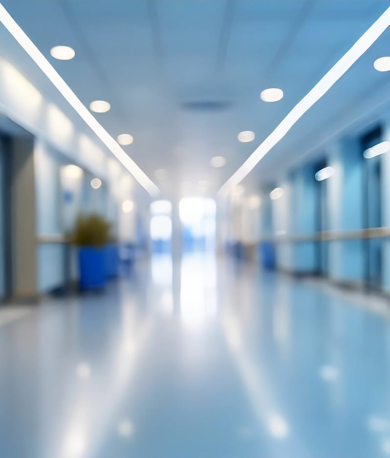 Hospital corridor blurred