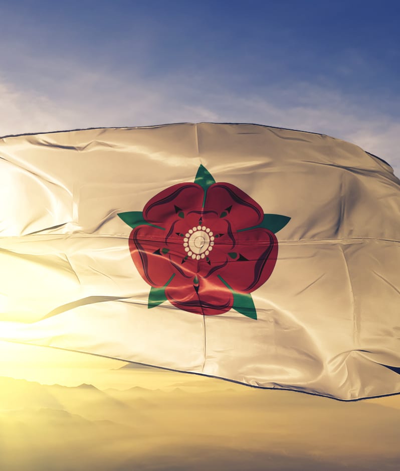 Lancashire county flag sunshine