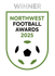 A badge with a black "WINNER" at the top, a green border, and text reading "NORTHWEST FOOTBALL AWARDS 2025" above a stylised black and green football icon.