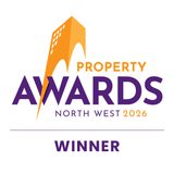 Property Awards North West 2026 logo with an orange and purple design and the word "SHORTLISTED" underneath.
