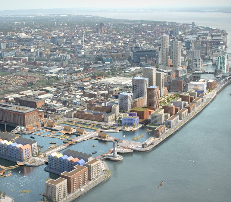 Peel Liverpool Waters arial view of project