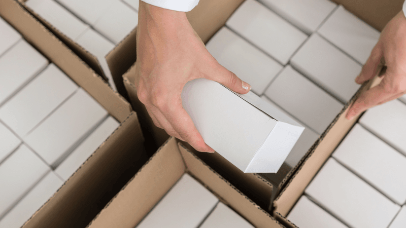 Products are packaged into a larger box