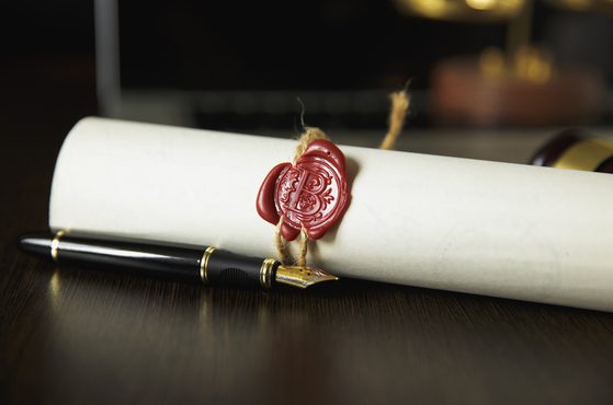 Sealed Will next to fountain pen