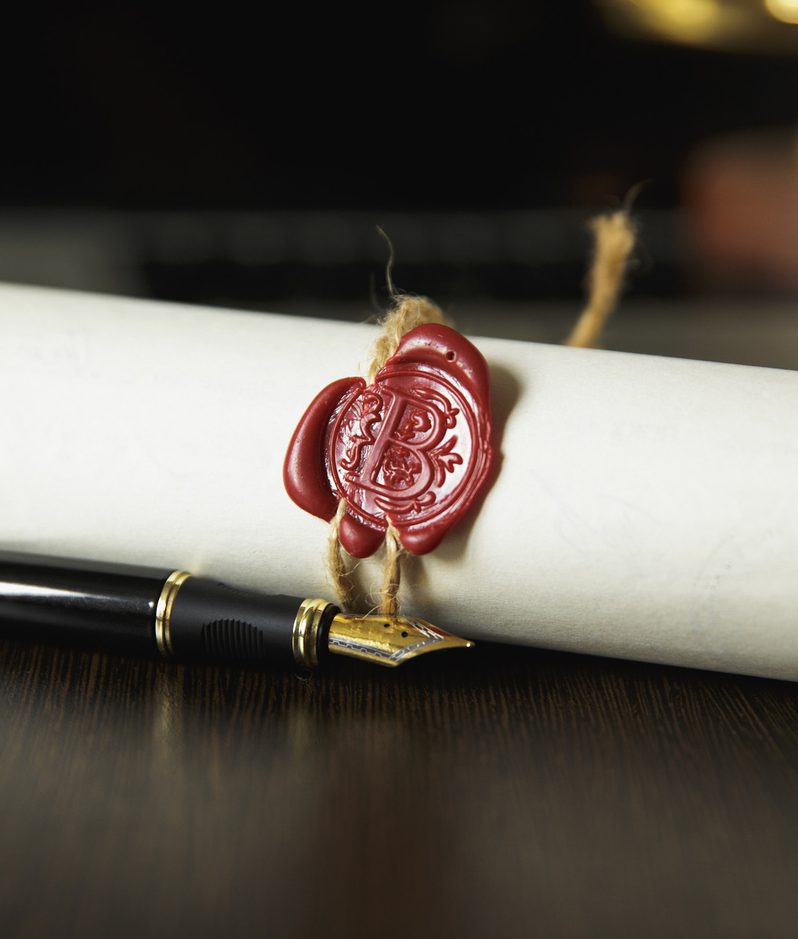 Sealed Will next to fountain pen