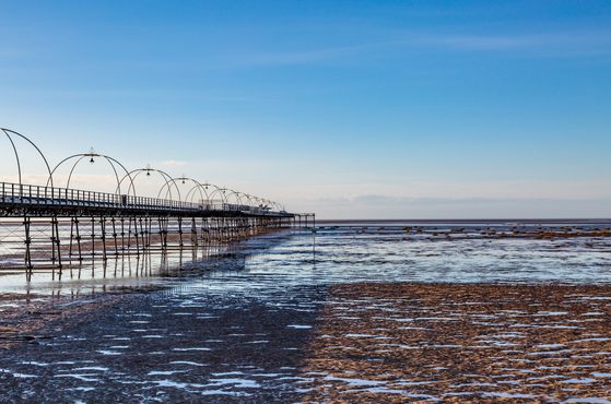 Southport Pier at low tide
