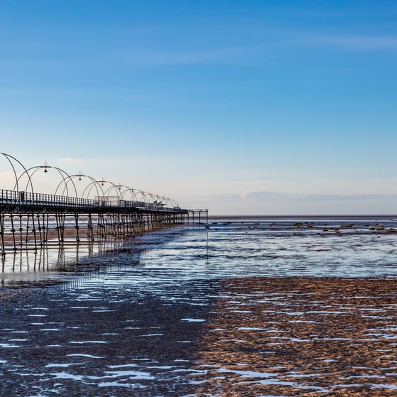Southport Pier at low tide