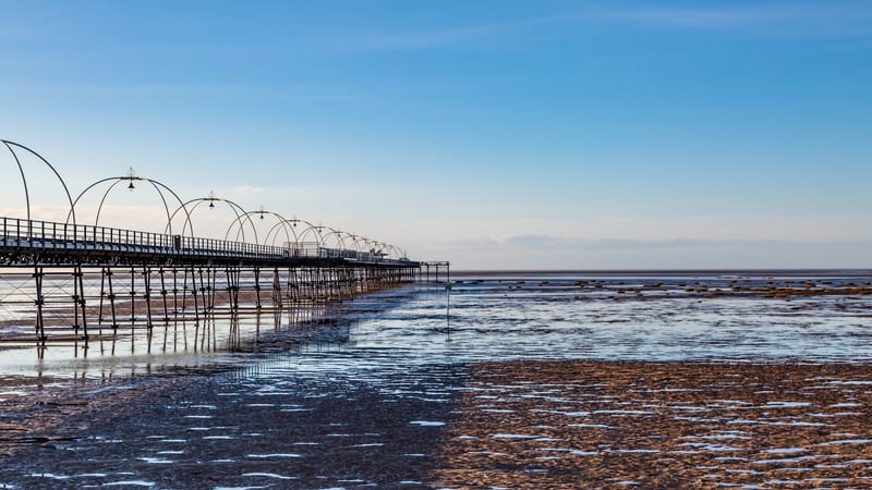 Southport Pier at low tide