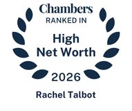 Chambers laurel wreath award badge reading RANKED IN High Net Worth with 2026 and the name Rachel Talbot beneath