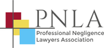 PNLA logo featuring overlapping red, yellow, blue, and grey squares with the text "PNLA" and "Professional Negligence Lawyers Association".