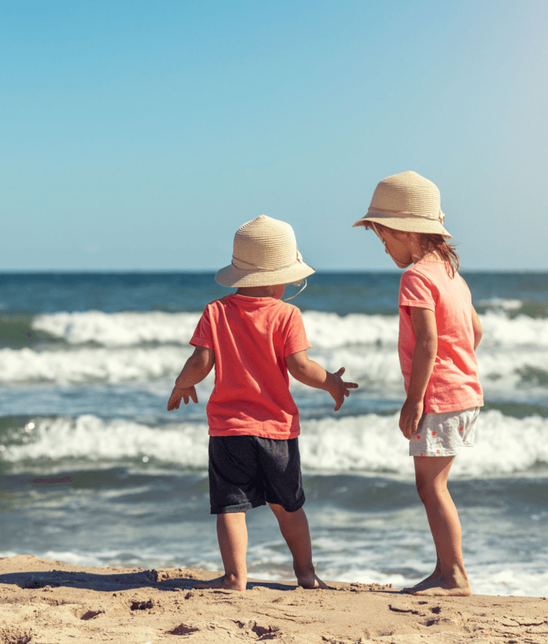 Children on a holiday at the beach