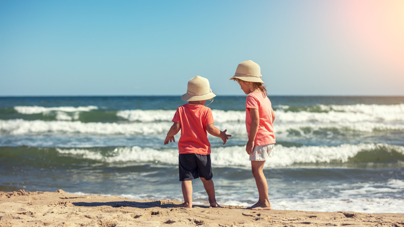 Children on a holiday at the beach