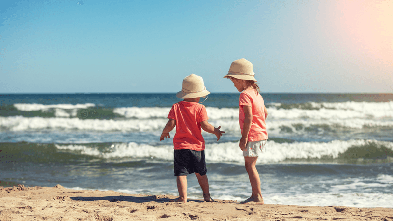 Children on a holiday at the beach