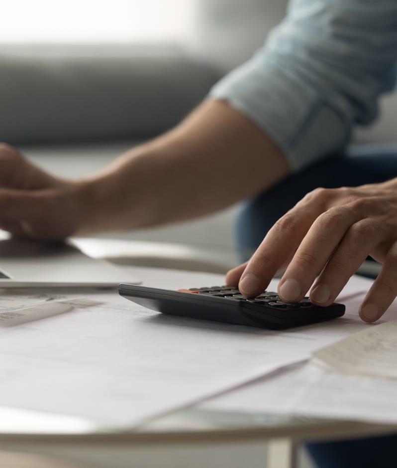 A business owner reviews financial records
