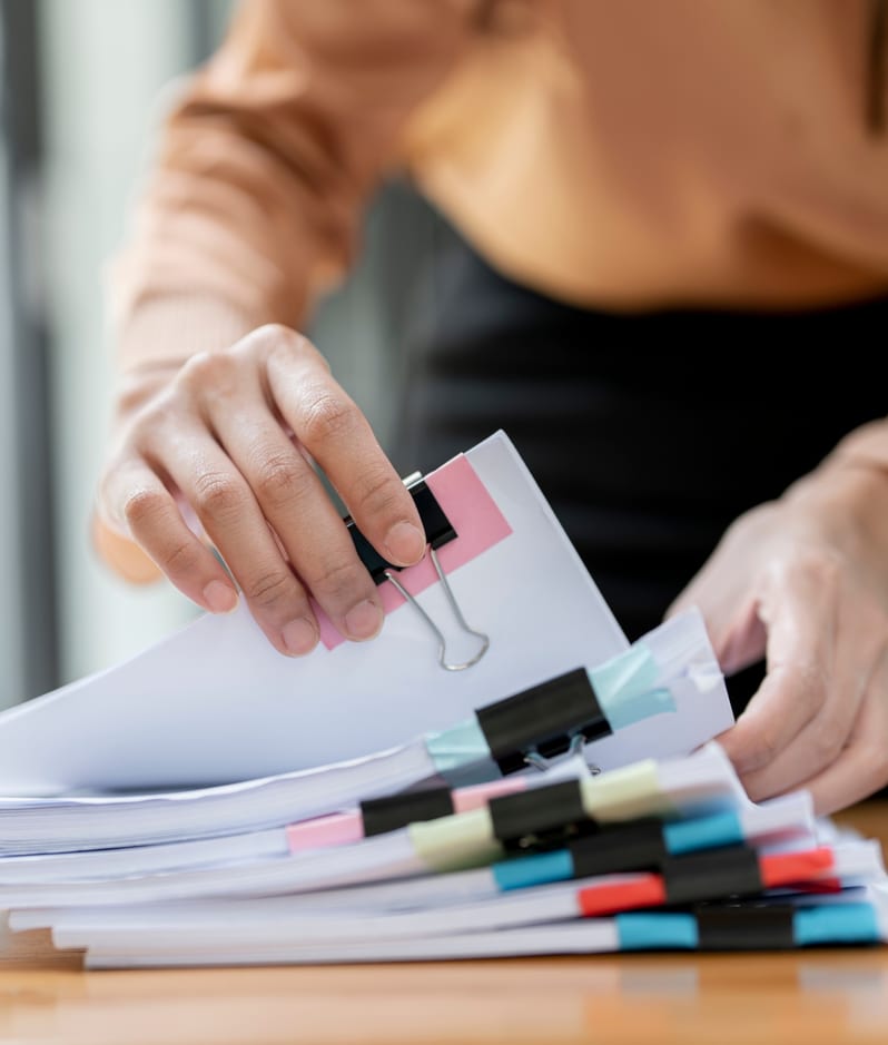A lawyer conducts an investigation and collates documents