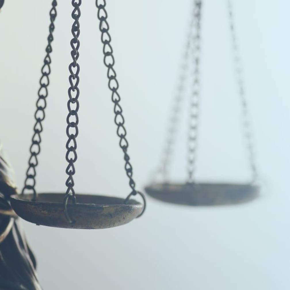 Scale of justice close up