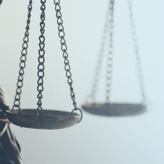 Scale of justice close up