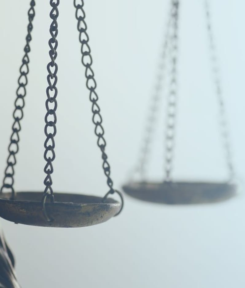 Scale of justice close up