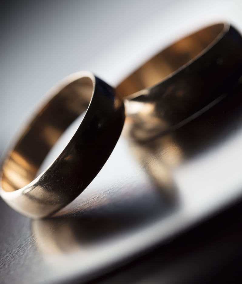 Rings on a table following a divorce