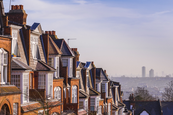A row of houses in London