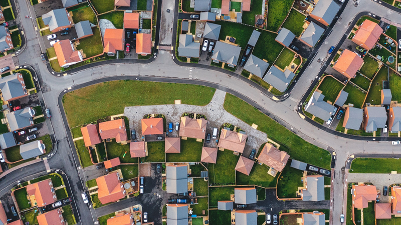 An aerial view of a housing estate in the UK