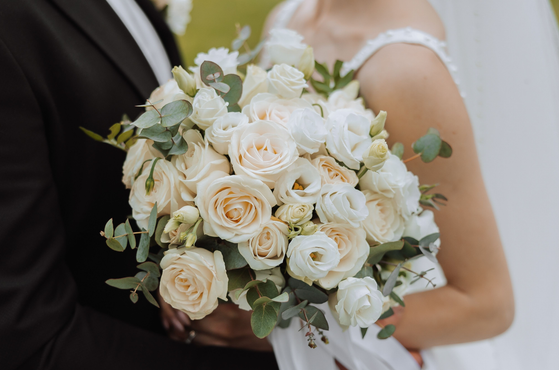 Couple on their wedding day
