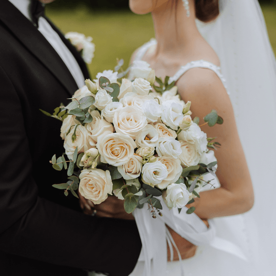 Couple on their wedding day