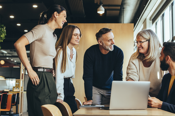 Employee ownership business team working productively