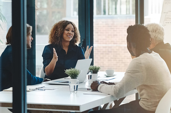 Employers sit around a table to discuss the employment rights bill 1