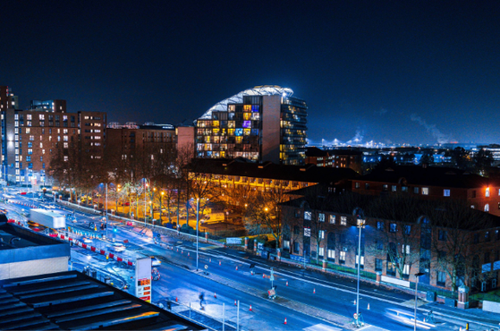 Manchester Skyline Buildings At Night