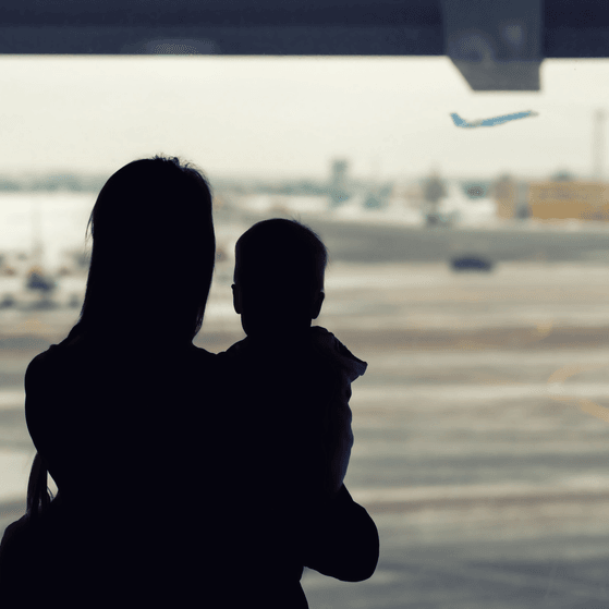 Parent child abduction airport square