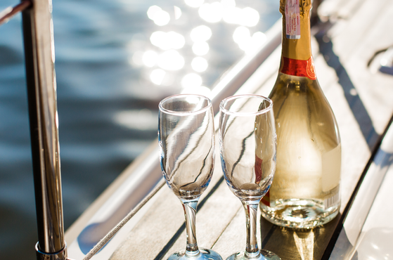 Champagne toast on a luxury yacht index