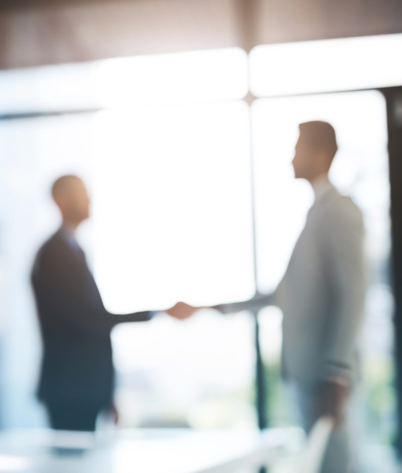 Employer shaking hands interview