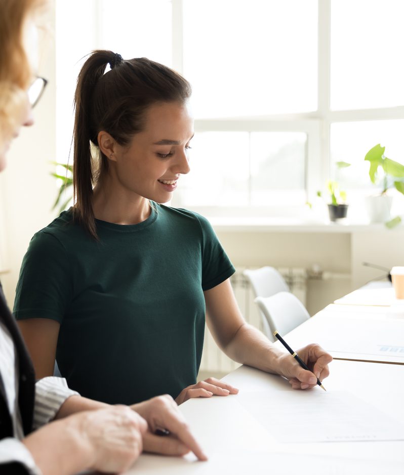 Employee signs new contract
